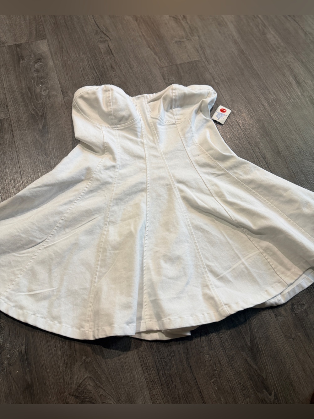 iris White Structured Dress with Zipper Detail